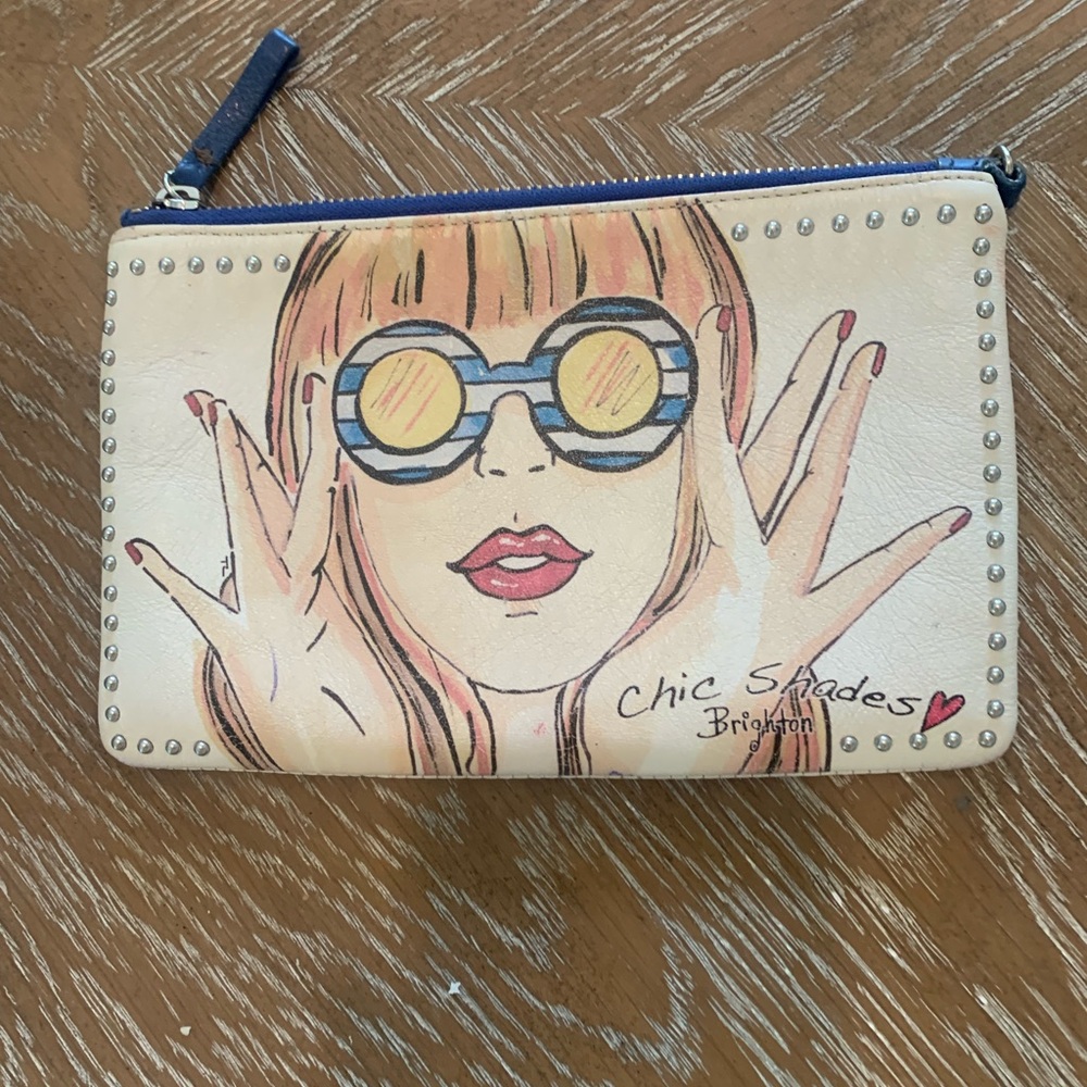 Brighton Cream 'Chic Shades' Illustrated Zip Pouch